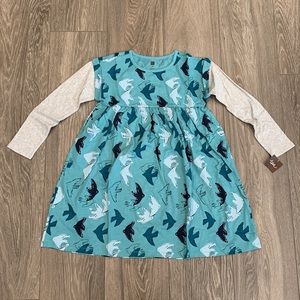 NWT Tea Collection Printed Layered Sleeve Dress